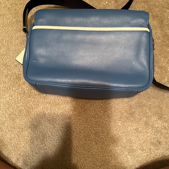 Coach Track Blue Crossbody Bag With Coach Stamp Coach Men Bag Crossbody Unisex - Picture 3 of 7